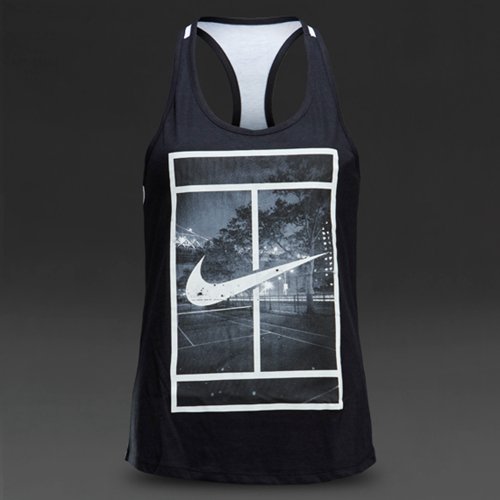 Nike Court Court Logo Racerback Tank Black / White for Women
